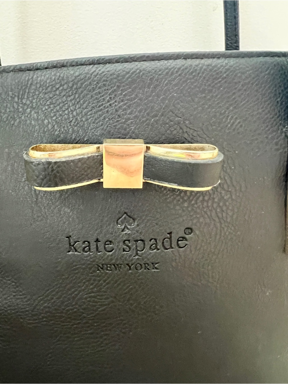 Kate Spade New York Black Bow Tote Shoulder Bag Gold Hardware - Picture 3 of 9
